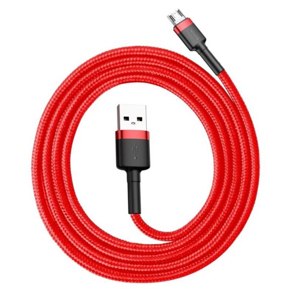 Baseus Cafule Kábel tartós nylon fonott USB / micro USB QC3.0 2.4a 1M piros (CAMKLF - B09)