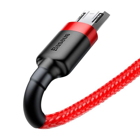 Baseus Cafule Kábel tartós nylon fonott USB / micro USB QC3.0 2.4a 1M piros (CAMKLF - B09)