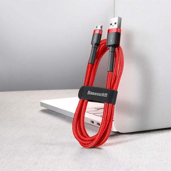 Baseus Cafule Kábel tartós nylon fonott USB / micro USB QC3.0 2.4a 1M piros (CAMKLF - B09)