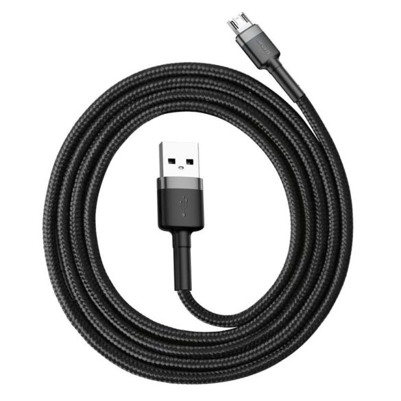 Baseus Cafule Kábel tartós nylon fonott USB / micro USB QC3.0 2.4a 1M fekete - szürke (CAMKLF - BG1)