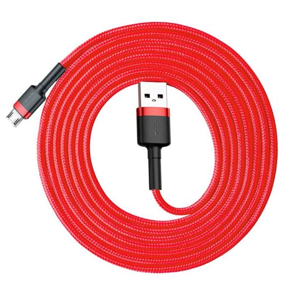 Baseus Cafule Kábel tartós nylon fonott USB / micro USB QC3.0 1.5A 2M piros (CAMKLF - C09)