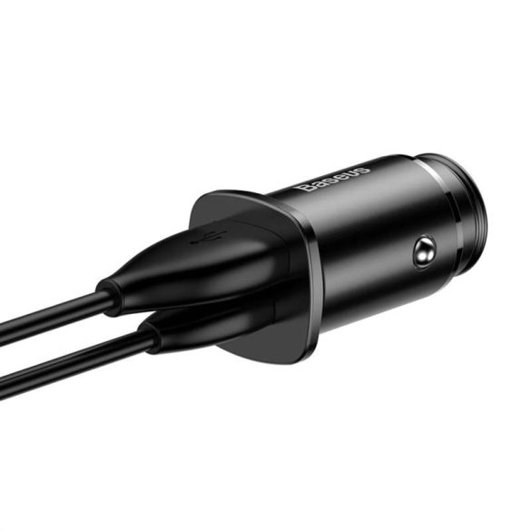 Baseus tér PPS univerzális smart autós töltő USB Quick Charge 4.0 QC 4.0 és USB-C PD 3,0 SCP fekete (CCALL-AS01)