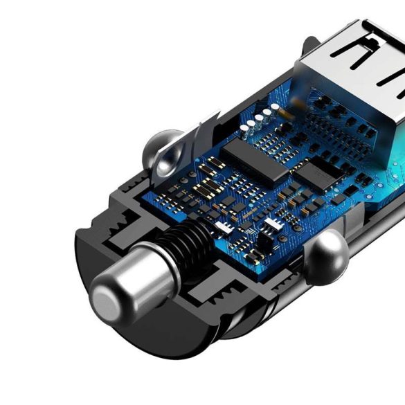 Baseus tér univerzális smart autós töltő 2 USB QC3.0 Quick Charge 3.0 SCP AFC 30W fekete (CCALL-DS01)