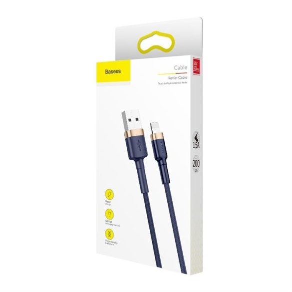 Baseus cafule kábel USB IP 1.5A 2m arany + kék