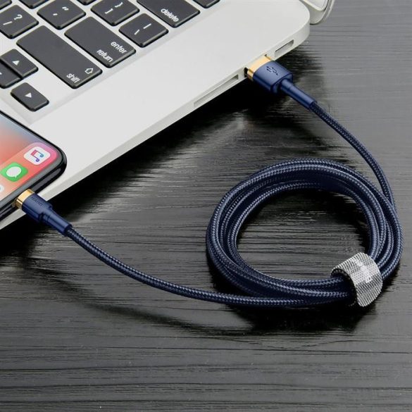 Baseus cafule kábel USB IP 1.5A 2m arany + kék