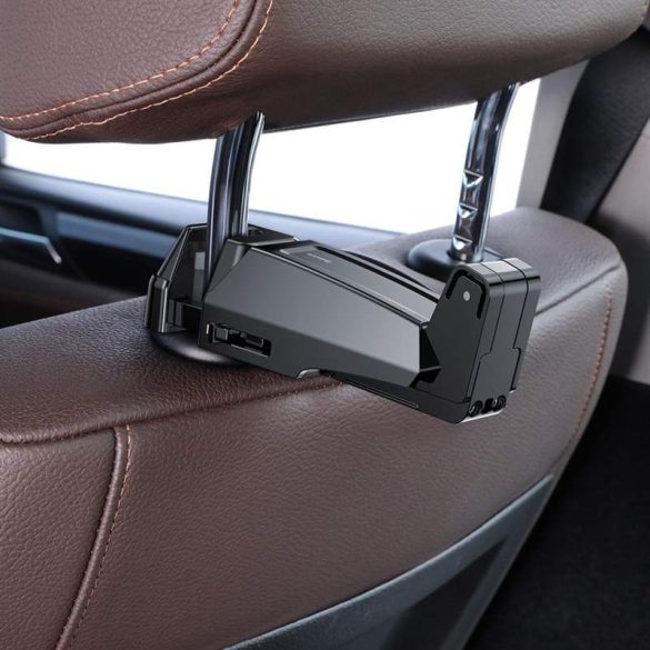 Baseus autó hátsó fejtámláján Phone Bracket tartó kampó 4,0-6,5 inch Smartphone fekete (SUHZ-A01)