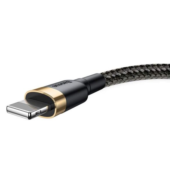 Baseus Cafule Kábel tartós nylon fonott USB / Lightning QC3.0 2A 3M fekete - arany (CALKLF - RV1)