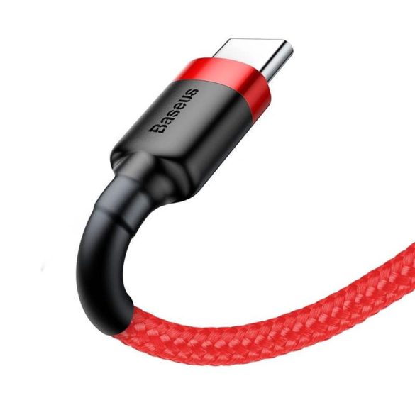 Baseus Cafule Kábel tartós nylon fonott USB / USB - C QC3.0 2A 3M piros (CATKLF - U09)