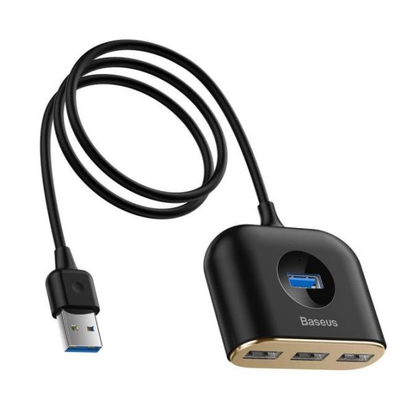 Baseus tér kerek 4 in 1 USB HUB Adapter (USB3.0 TO USB3.0 * 1 + 2.0 * 3) 1m fekete (CAHUB-AY01)