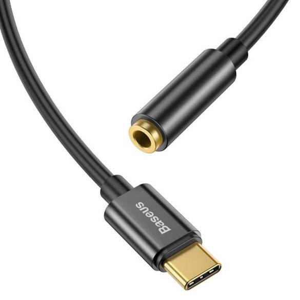 Baseus L54-C USB 3.5 mm adapter Fekete anya (CATL54-01)kábel adatkábel töltőkábel