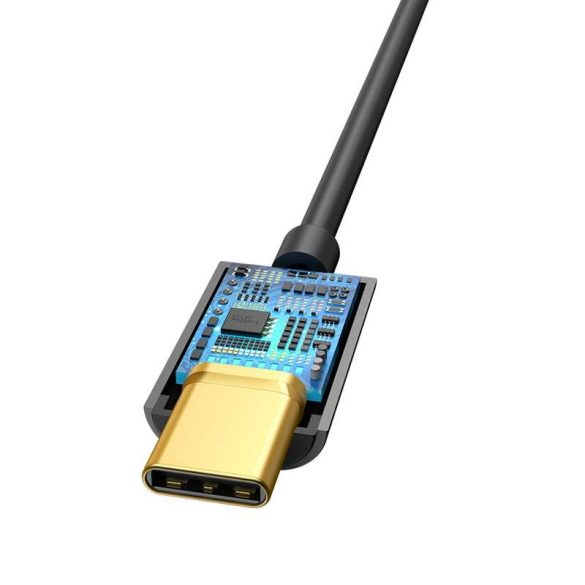 Baseus L54-C USB 3.5 mm adapter Fekete anya (CATL54-01)kábel adatkábel töltőkábel