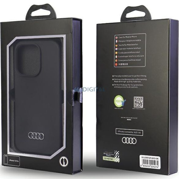 Audi szilikon tok iPhone 14 Pro 6.1" fekete keménytok AU-LSRIP14P-Q3/D1-BK