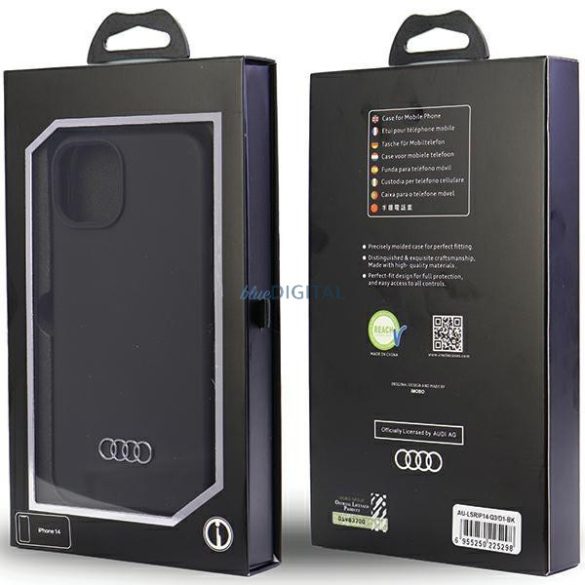 Audi szilikon tok iPhone 14 6.1" fekete keménytok AU-LSRIP14-Q3/D1-BK