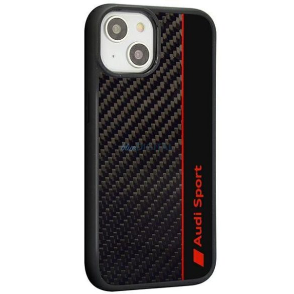 Audi Carbon Fiber Stripe iPhone 14 6.1" fekete keménytok AUS-TPUPCIP14-R8/D1-BK