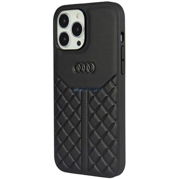 Audi valódi bőr iPhone 13 Pro Max 6.7" fekete keménytok AU-TPUPPCIP13PM-Q8/D1-BK