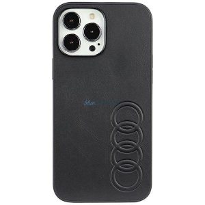 Audi Szintetikus bőr iPhone 13 Pro Max 6.7" fekete keménytok AU-TPUPPCIP13PM-TT/D1-BK