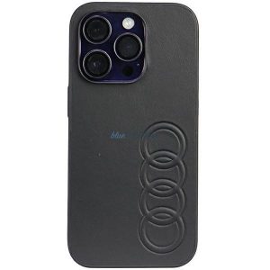 Audi Szintetikus bőr iPhone 14 Pro 6.1" fekete keménytok AU-TPUPPCIP14P-TT/D1-BK