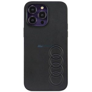 Audi Szintetikus bőr iPhone 14 Pro Max 6.7" fekete keménytok AU-TPUPPCIP14PM-TT/D1-BK