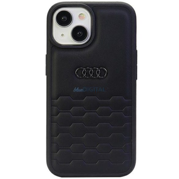 Audi GT Szintetikus bőr iPhone 15 Plus 6.7" fekete keménytok AU-TPUPCIP15M-GT/D2-BK