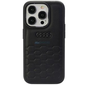 Audi GT Szintetikus bőr iPhone 15 Pro Max 6.7" fekete keménytok AU-TPUPCIPCIP15PM-GT/D2-BK