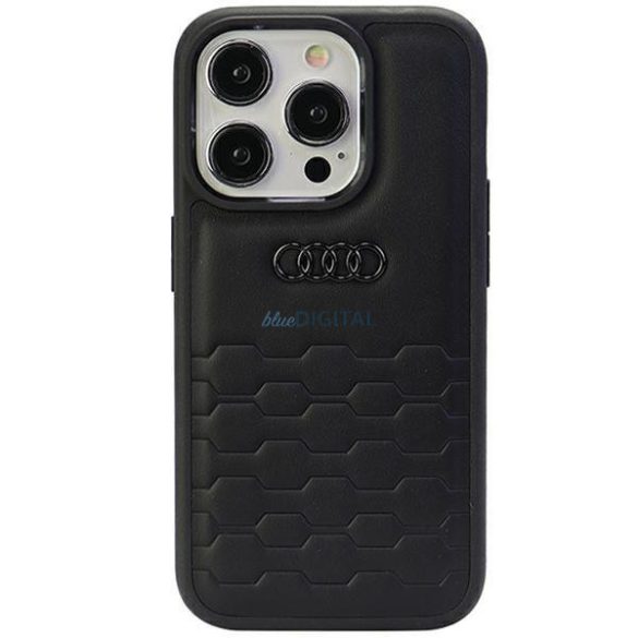 Audi GT Szintetikus bőr iPhone 15 Pro Max 6.7" fekete keménytok AU-TPUPCIPCIP15PM-GT/D2-BK