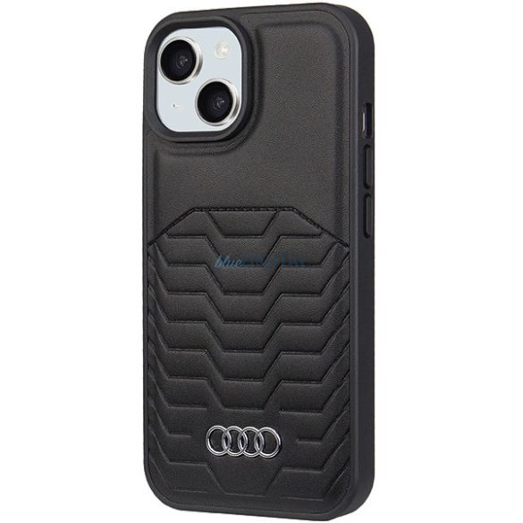 Audi Synthetic Leather Case MagSafe kompatibilis tok iPhone 15/14/13 - fekete