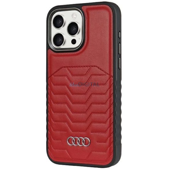 Audi Synthetic Leather Case MagSafe kompatibilis tok iPhone 14 Pro - piros