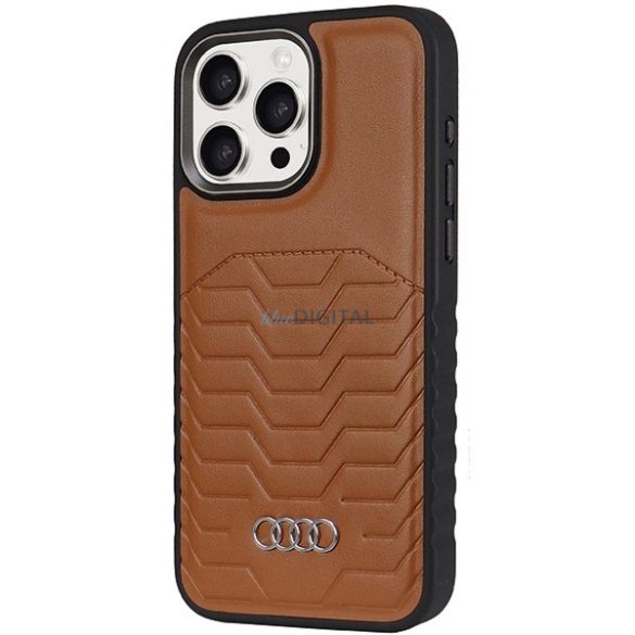 Audi Synthetic Leather Case MagSafe kompatibilis tok iPhone 14 Pro - barna