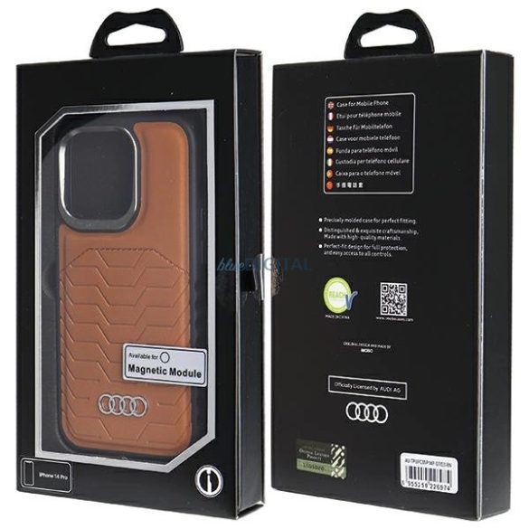 Audi Synthetic Leather Case MagSafe kompatibilis tok iPhone 14 Pro - barna