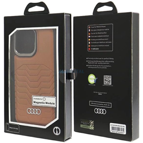 Audi Synthetic Leather Case MagSafe kompatibilis tok iPhone 14 Pro Max - barna