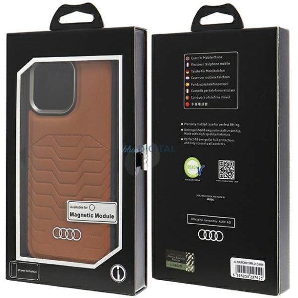Audi Synthetic Leather Case MagSafe kompatibilis tok iPhone 15 Pro Max - barna