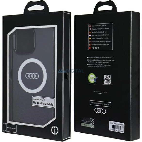 Audi IML Big Logo MagSafe tok iPhone 14 Pro Max - fekete