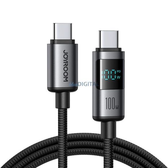 Joyroom S-A16 Pro Prism Series 100W USB-C kábel - USB-C digitális kijelzővel 1.2m - Fekete