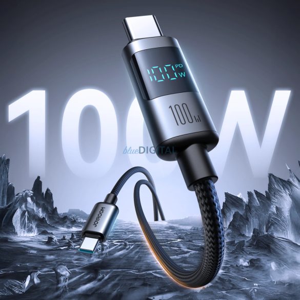 Joyroom S-A16 Pro Prism Series 100W USB-C kábel - USB-C digitális kijelzővel 1.2m - Fekete