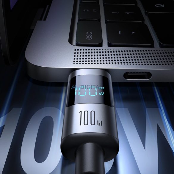 Joyroom S-A16 Pro Prism Series 100W USB-C kábel - USB-C digitális kijelzővel 1.2m - Fekete