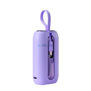 Joyroom powerbank 10000mAh Colorful Series 22.5W 2 beépített USB-C és Lightning kábellel lila (JR-L012)