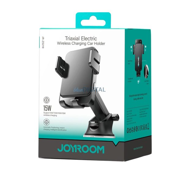 Joyroom JR-ZS219 autós tartó indukciós töltővel műszerfalra 15W - fekete