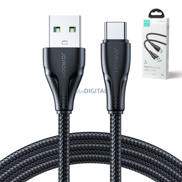 Joyroom USB - USB C 3A kábel Surpass Series gyorstöltéshez és adatátvitelhez 3 m fekete (S-UC027A11)