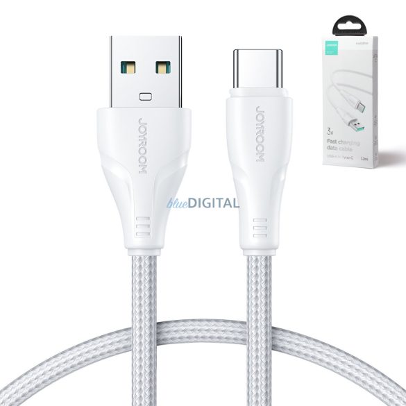 Joyroom USB kábel - USB C 3A Surpass Series gyorstöltéshez és adatátvitelhez 1,2 m fehér (S-UC027A11)