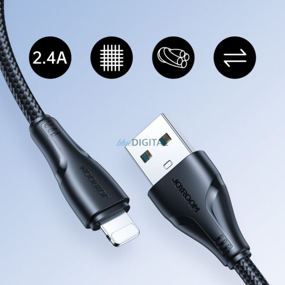 Joyroom USB kábel - Lightning 2.4A 0.25 m fekete (S-UL012A11)