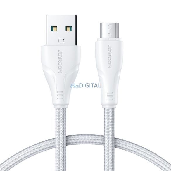 Joyroom USB kábel - micro USB 2.4A Surpass Series gyorstöltéshez és adatátvitelhez 0.25 m fehér (S-UM018A11)