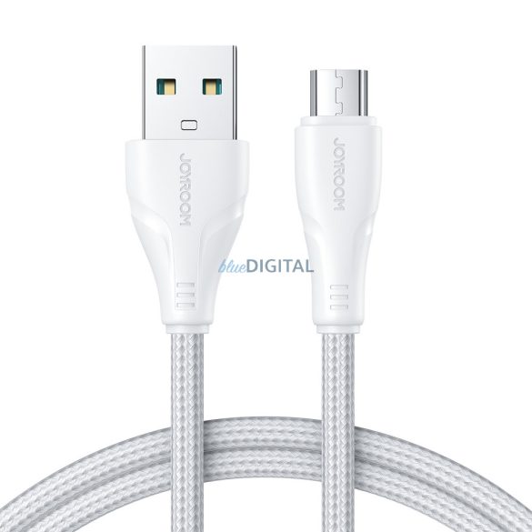 Joyroom USB kábel - micro USB 2.4A Surpass Series gyorstöltéshez és adatátvitelhez 2 m fehér (S-UM018A11)