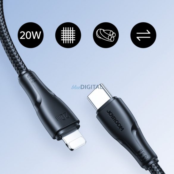 Joyroom USB C - Lightning 20W Surpass Series kábel gyorstöltéshez és adatátvitelhez 2 m fekete (S-CL020A11)