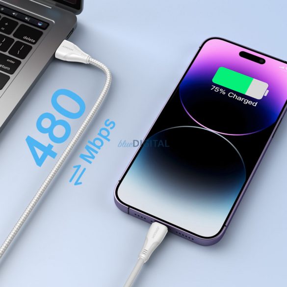 Joyroom USB C - Lightning 20W Surpass Series kábel gyorstöltéshez és adatátvitelhez 0,25 m fehér (S-CL020A11)