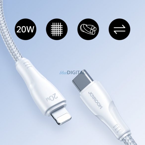 Joyroom USB C - Lightning 20W Surpass Series kábel gyorstöltéshez és adatátvitelhez 3 m fehér (S-CL020A11)