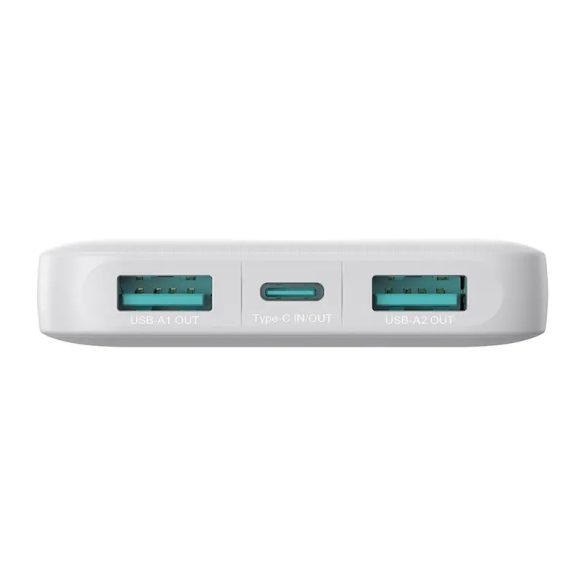 Joyroom JR-PBF12 powerbank 10000mAh 2.4A 2x USB-A 1x USB-C - fehér