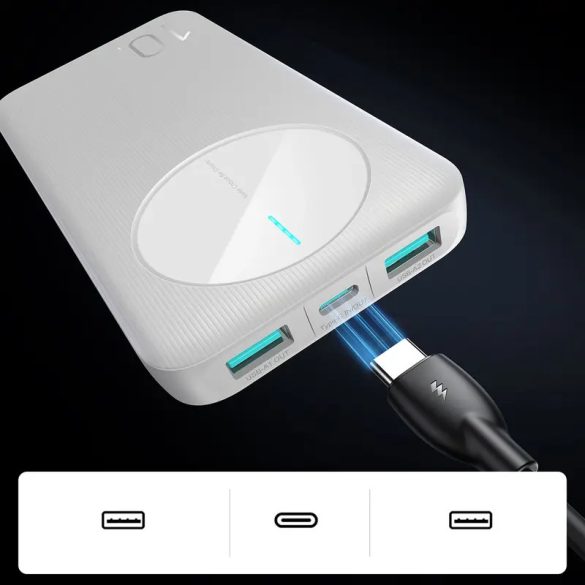 Joyroom JR-PBF12 powerbank 10000mAh 2.4A 2x USB-A 1x USB-C - fehér