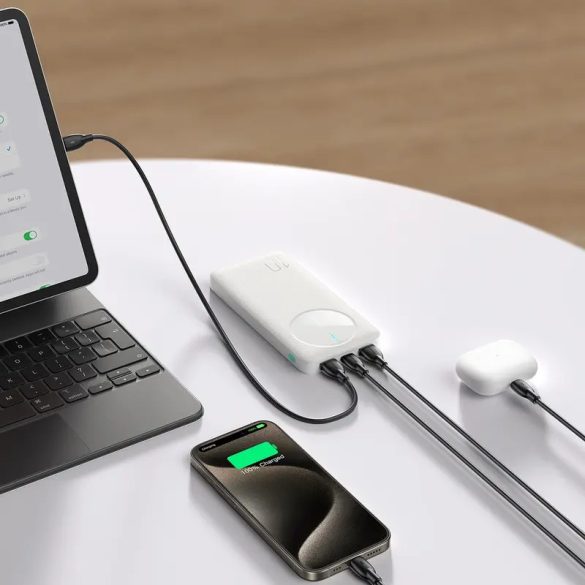 Joyroom JR-PBF12 powerbank 10000mAh 2.4A 2x USB-A 1x USB-C - fehér