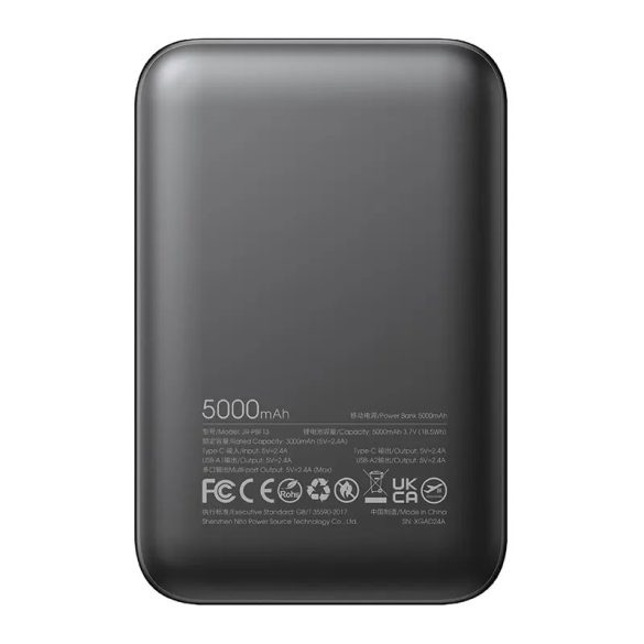 Joyroom JR-PBF13 powerbank 5000mAh 2.4A - fekete