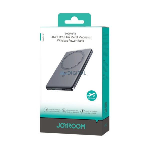 Joyroom JR-PBM08 induktív powerbank 5000mAh 20W - szürke